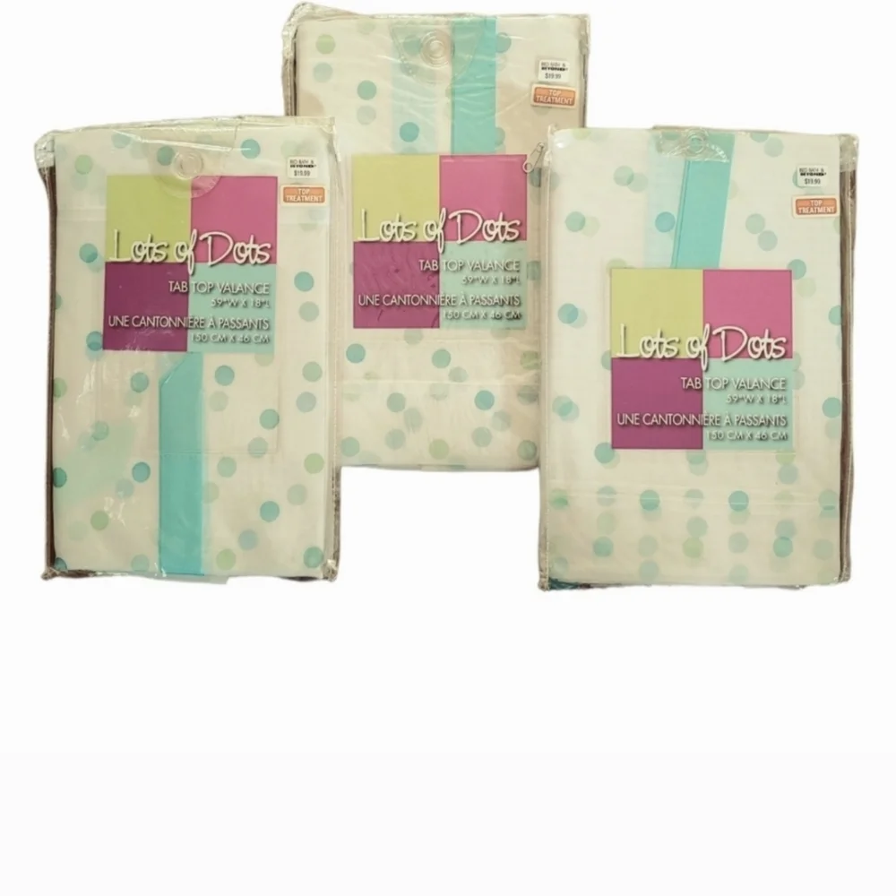 Curtains NEW by BB&B Tab Top Valances - Blue and Green 18